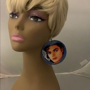 Blue Michael Jackson Earrings
